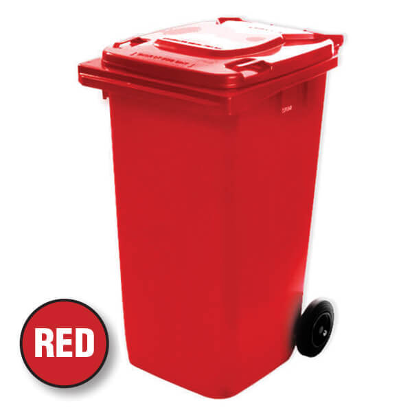 240L Capacity Red Wheelie Bin (WGR030) Richmond Wheel & Castor Co