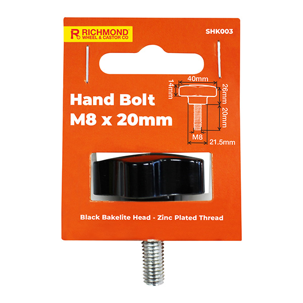 M8 x 20mm Hand Bolt (SHK003) - Richmond Rolling Solutions